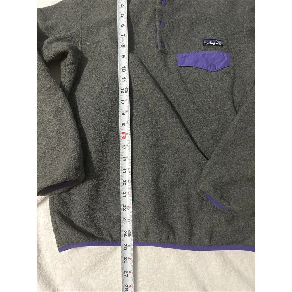 Patagonia Pullover Womens M Gray Purple Synchilla Snap-T Fleece - Picture 6 of 8